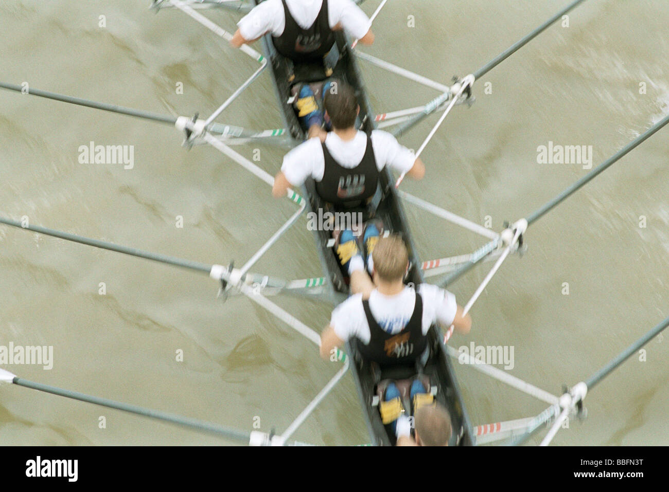 L'équipe d'Aviron Rowing scull, cropped view Banque D'Images