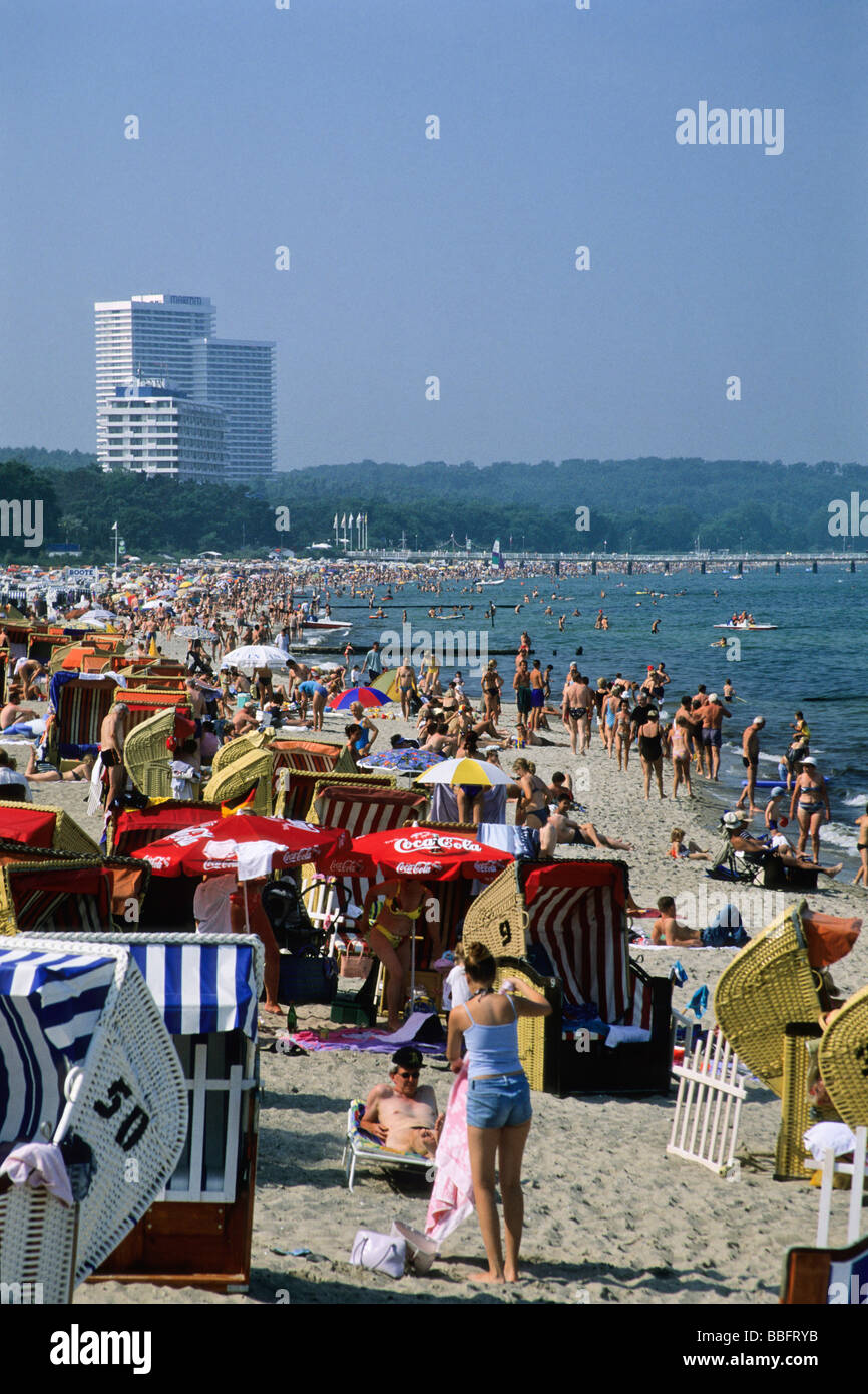 Plage Timmendorf, Baie de Luebeck, mer Baltique, Allemagne, Europe Banque D'Images