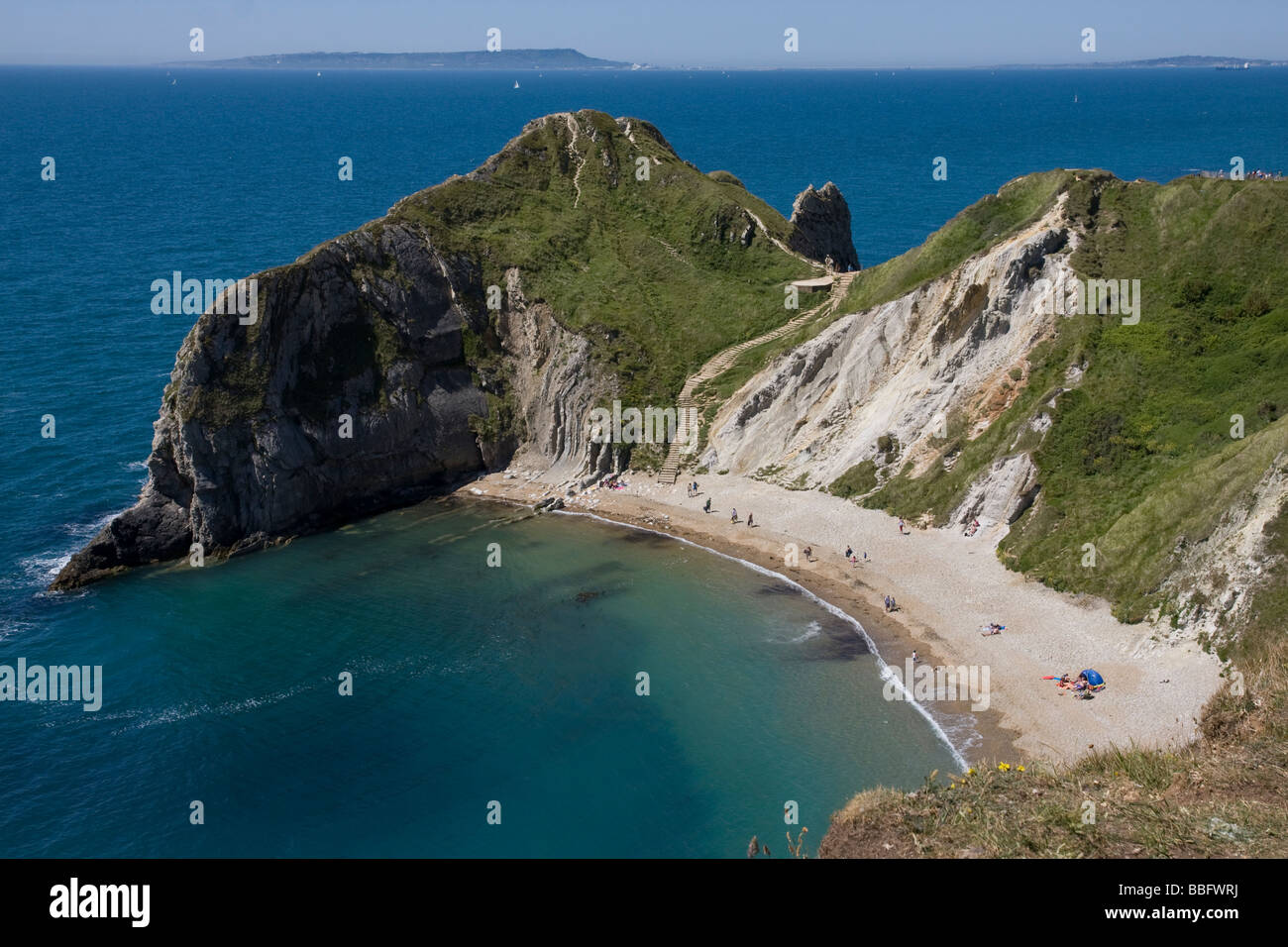 Durdle Door voûté Chemin Côte Jurassique BOURNEMOUTH Dorset England Banque D'Images