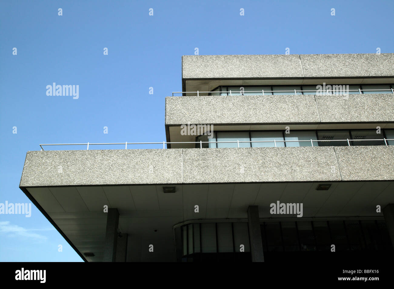 Les détails architecturaux sur l'arrière du Royal National Theatre, Southbank, Londres Banque D'Images