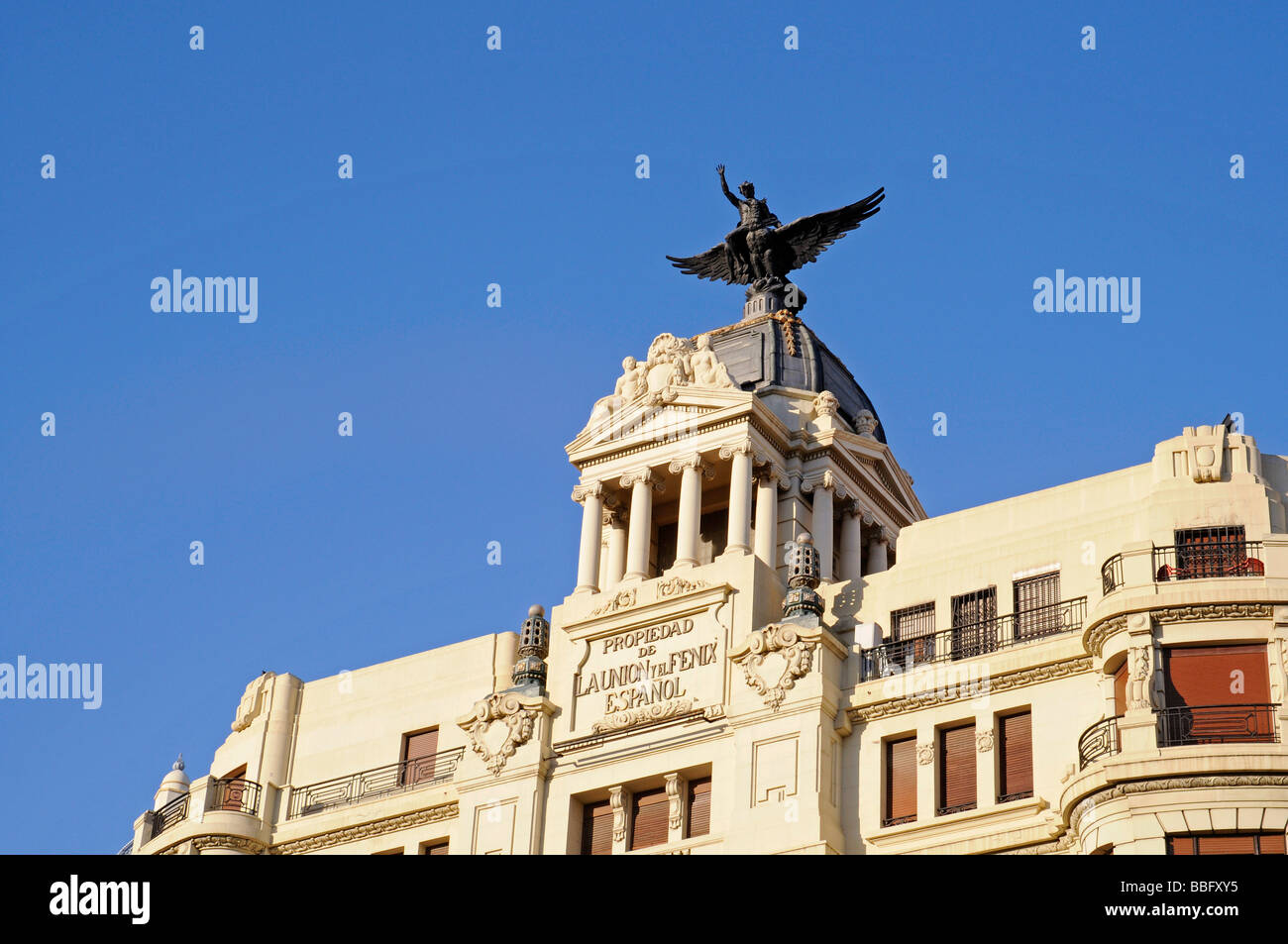 Edificio La Union y El fenix Espanol Building, construit en 1929, conçu par l'architecte Viedma Enrique Vidal, gare d Banque D'Images