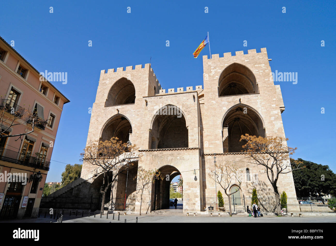 Torres de Serranos, tours de Serranos, portes de la ville, Valencia, Espagne, Europe Banque D'Images