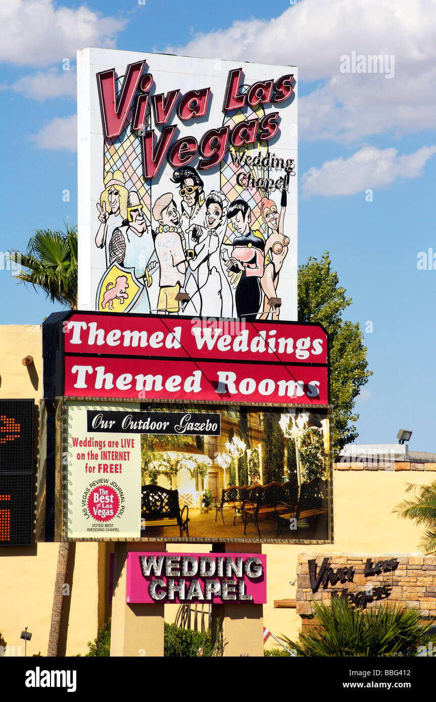 Viva Las Vegas Wedding Chapel Banque D'Images