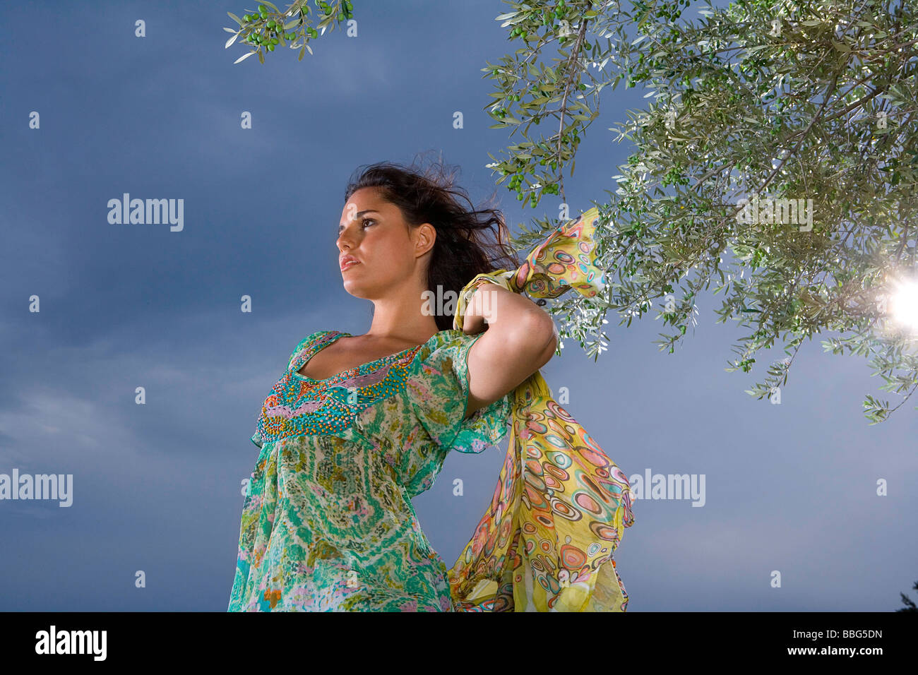 Jeune femme dans la nature Banque D'Images
