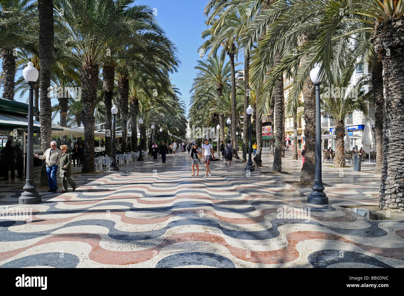 Explanada de Espana, promenade, Costa Blanca, Alicante, Espagne, Europe Banque D'Images