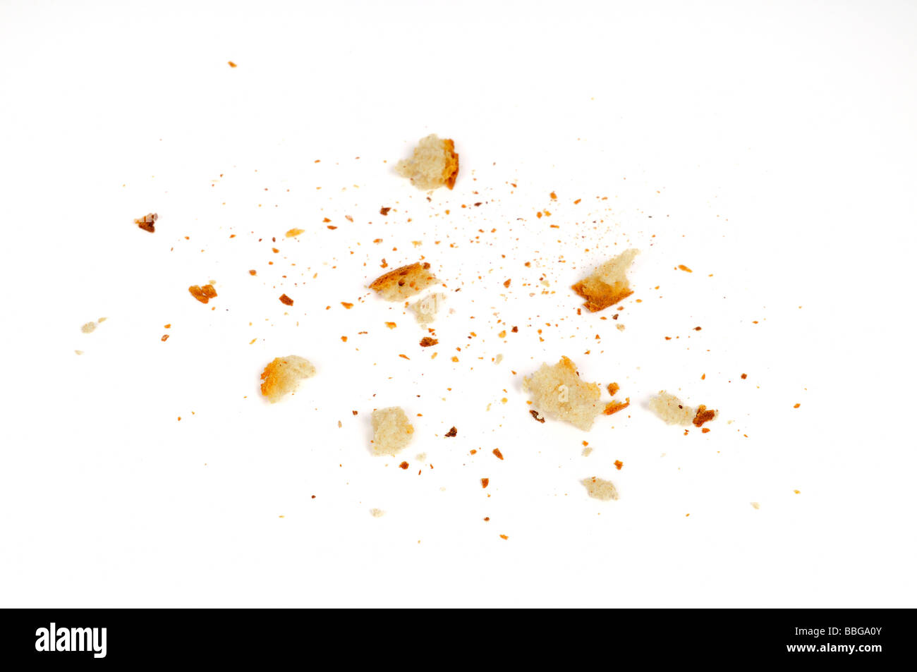 Chapelure sur blanc Banque D'Images