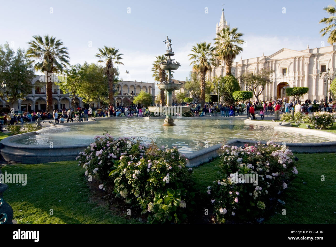 Tuturutu Fontaine, Plaza de Armas, Arequipa, Pérou Banque D'Images