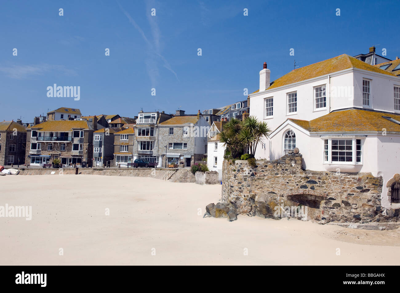 Chalets côtières et les bâtiments en 'St ives' Cornwall, en Angleterre, 'Grande-bretagne' Banque D'Images