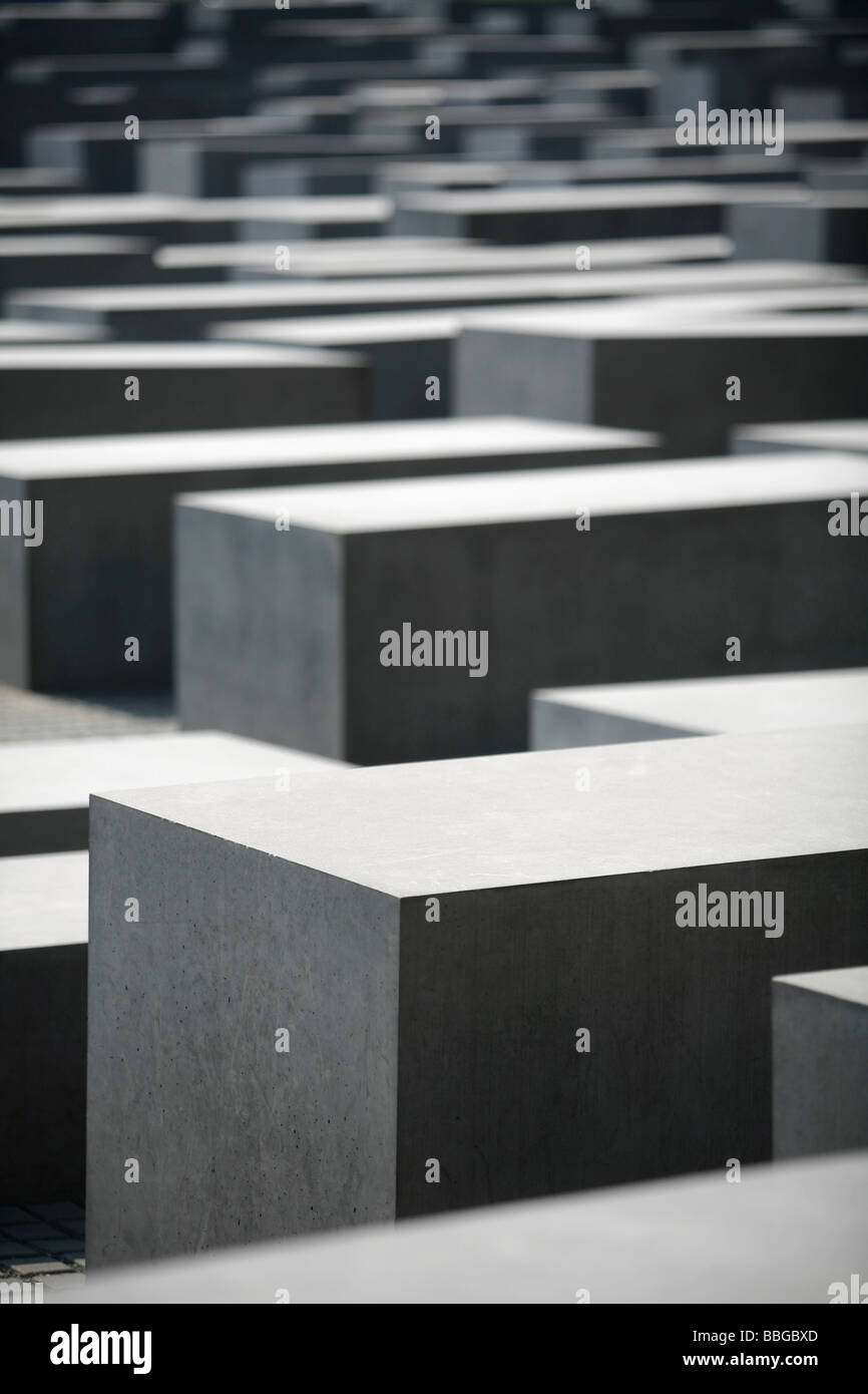 Motifs géométriques du Mémorial aux Juifs assassinés d'Europe, Holocaust Memorial, Berlin, Germany, Europe Banque D'Images