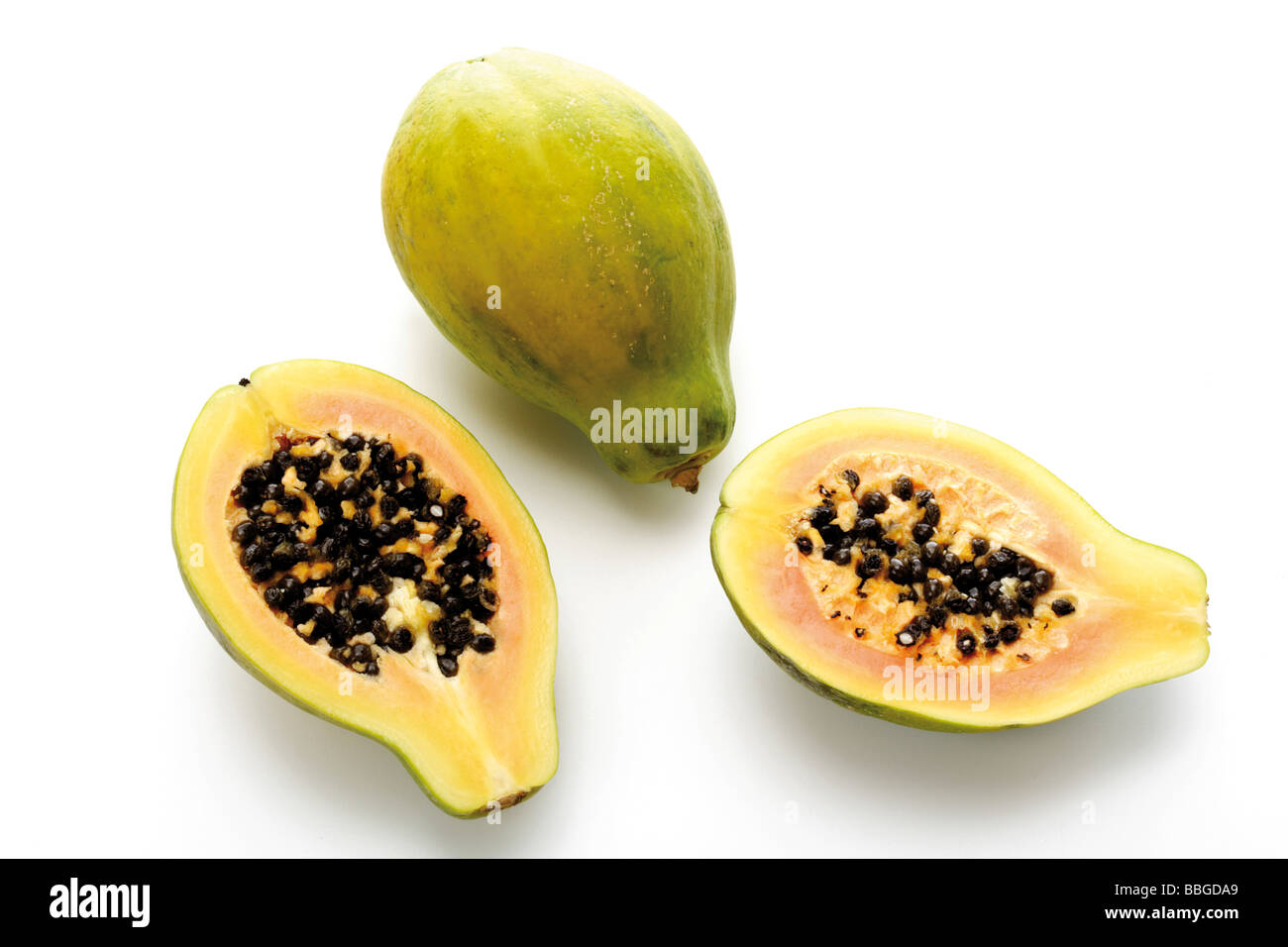 La papaye (Carica papaya) Banque D'Images