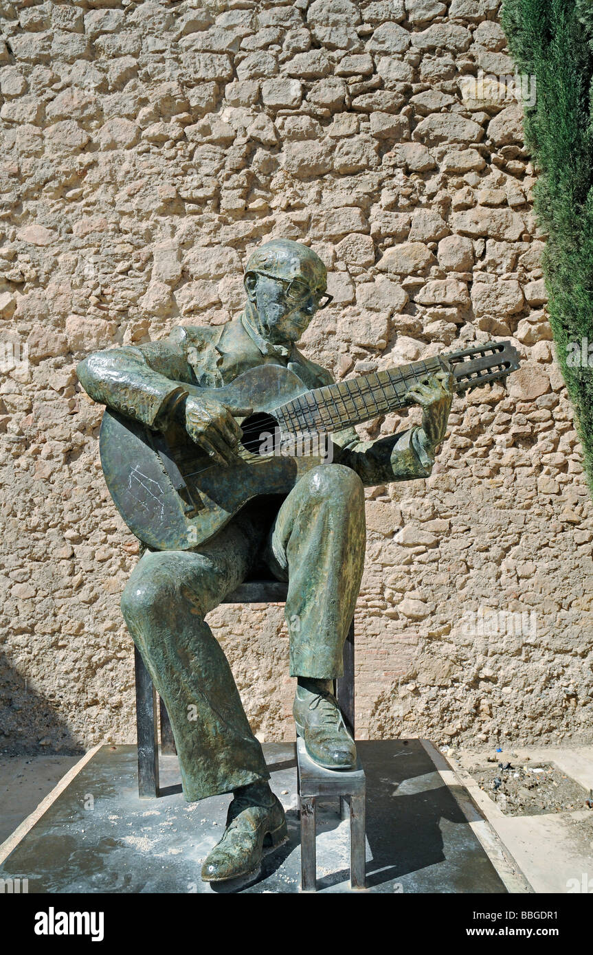 Sculpture, Simon Mellado, guitariste, guitare, musicien, Lorca, Murcia, Spain, Europe Banque D'Images