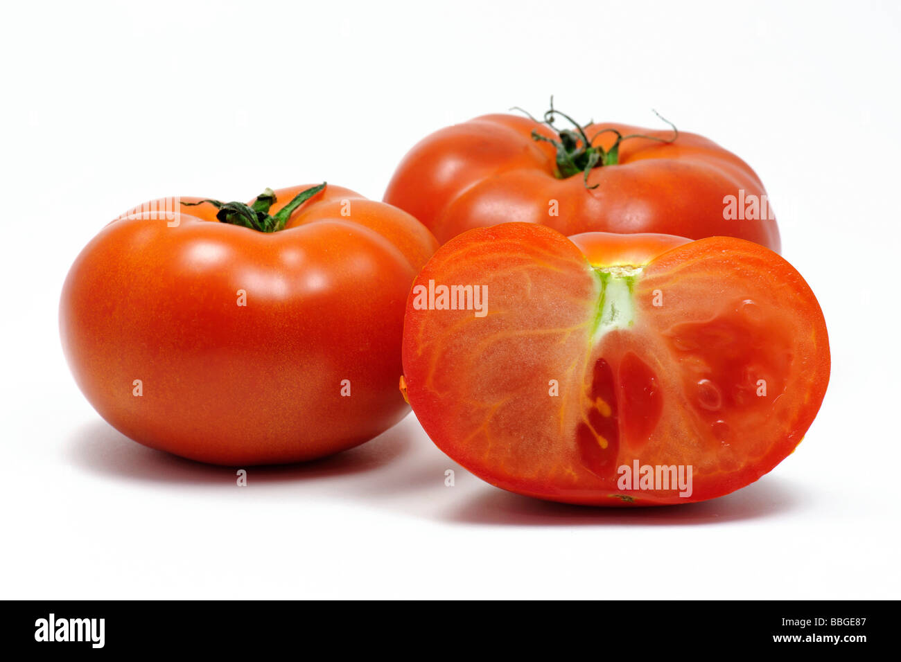 Tomates Tomates beefsteak ou boeuf Banque D'Images