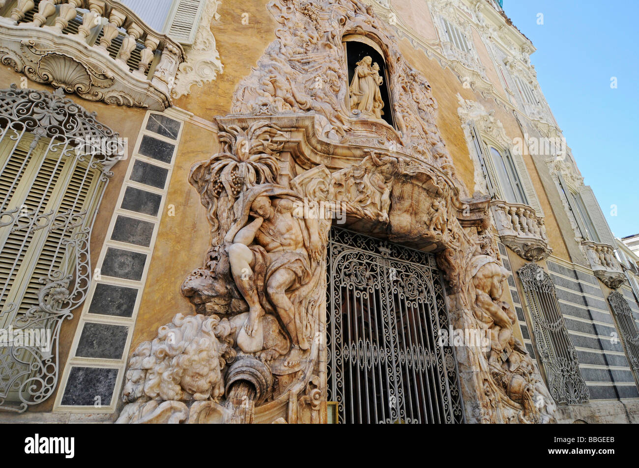 Façade, l'albâtre, Musée National de Céramique, Palacio del Marqués de Dos Aguas, Palais, Musée de la céramique, de la céramique, Musée, Banque D'Images