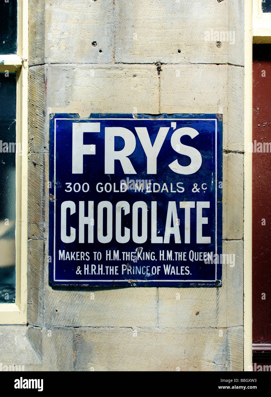Vieille enseigne publicité chocolat Frys Banque D'Images