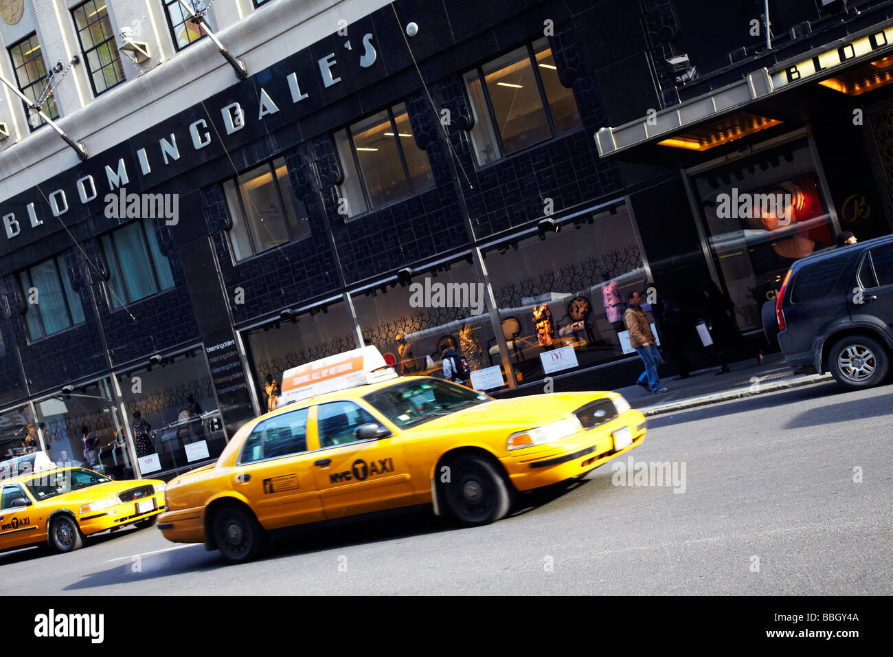 Taxi jaune, des taxis de New York, New York Banque D'Images