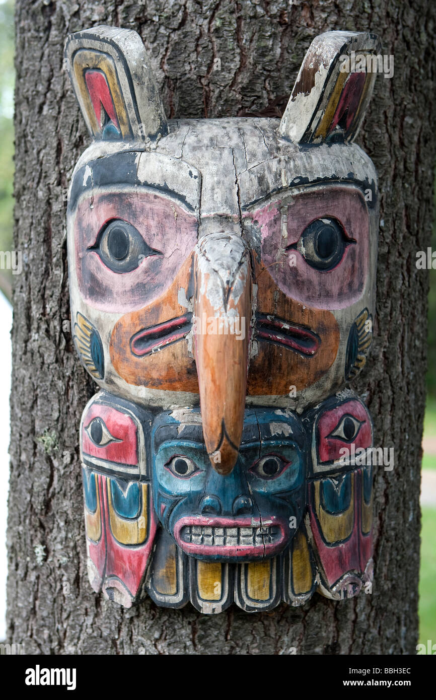L'art autochtone au Québec la culture amérindienne Mokotakan site d'interprétation à Saint-Mathieu-du-Parc Québec Canada Banque D'Images