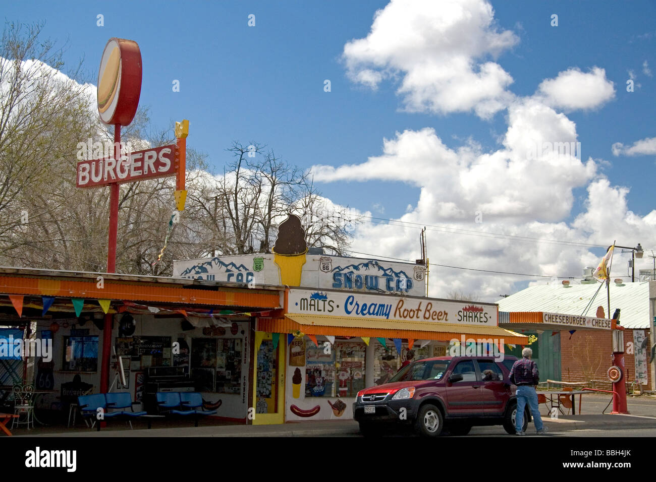 Restaurant le long de la route 66 S U historique à travers la ville de Seligman, Arizona USA Banque D'Images