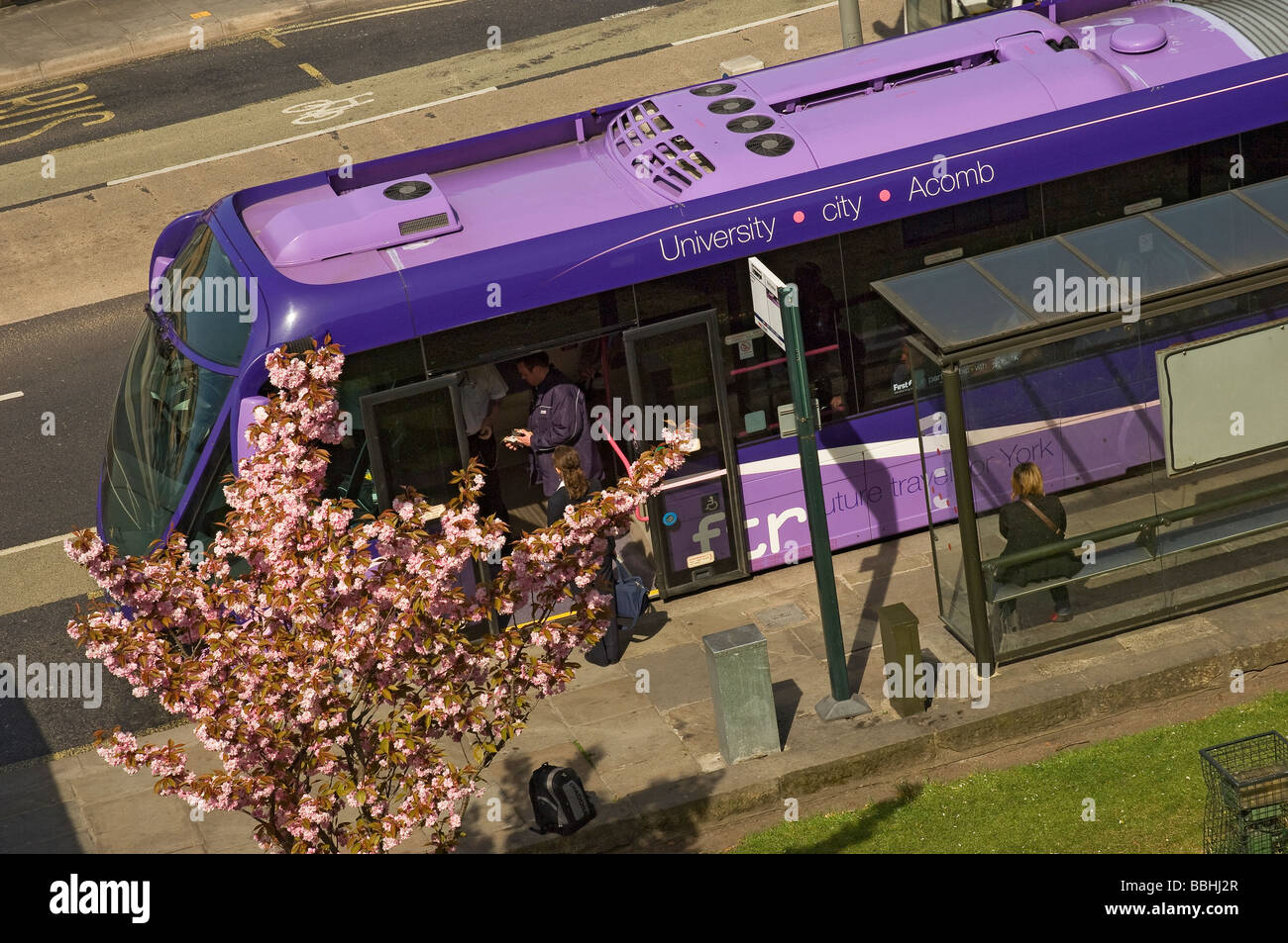 Premier bus ftr futur voyage à la gare de York North Yorkshire England UK Royaume-Uni GB Grande Bretagne Banque D'Images