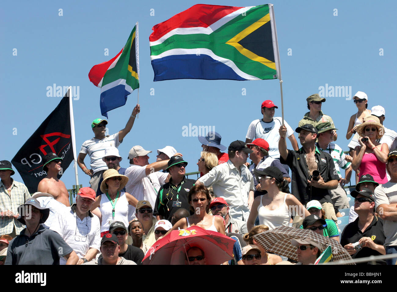 Regardez les spectateurs d'une course de Grand Prix 1 pour le GP d'Afrique du Sud 2007 le 25 février 2007 à Durban Deuxième place est allée à grande Banque D'Images