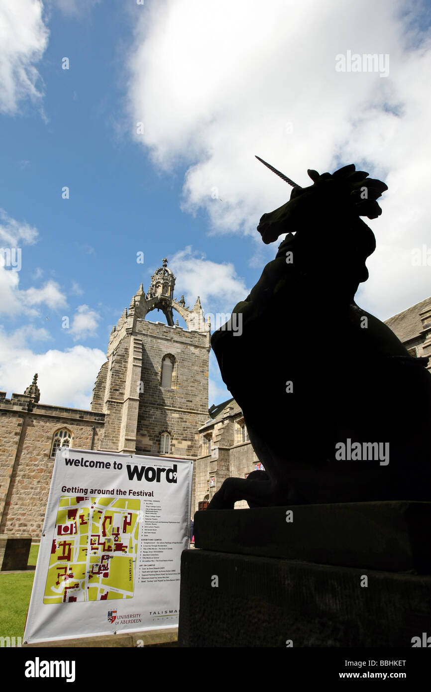 Le mot Festival tenu à l'Université d'Aberdeen, Écosse, Royaume-Uni Banque D'Images