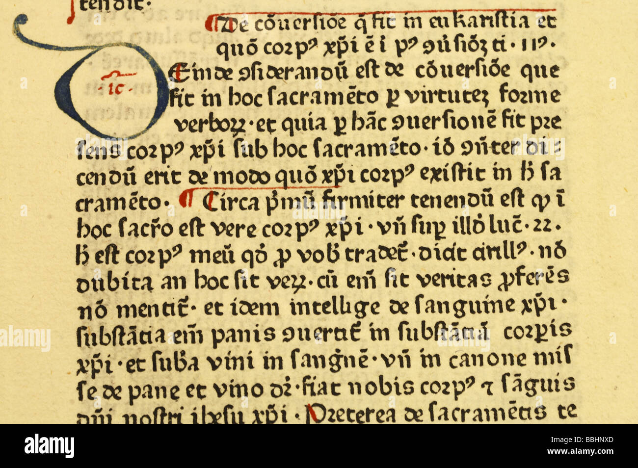 Vieux texte latin dans la bibliothèque Humaniste de Sélestat France