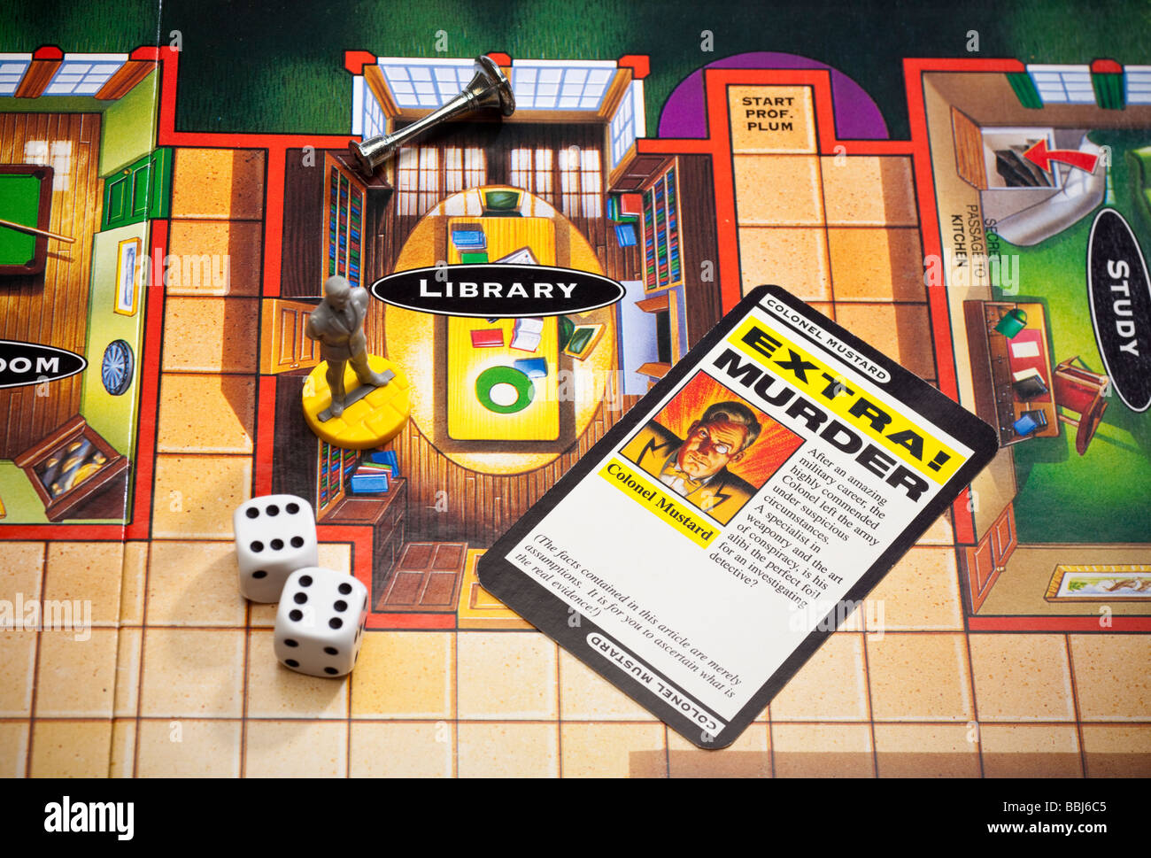 Jeu de société Cluedo avec des morceaux Banque D'Images