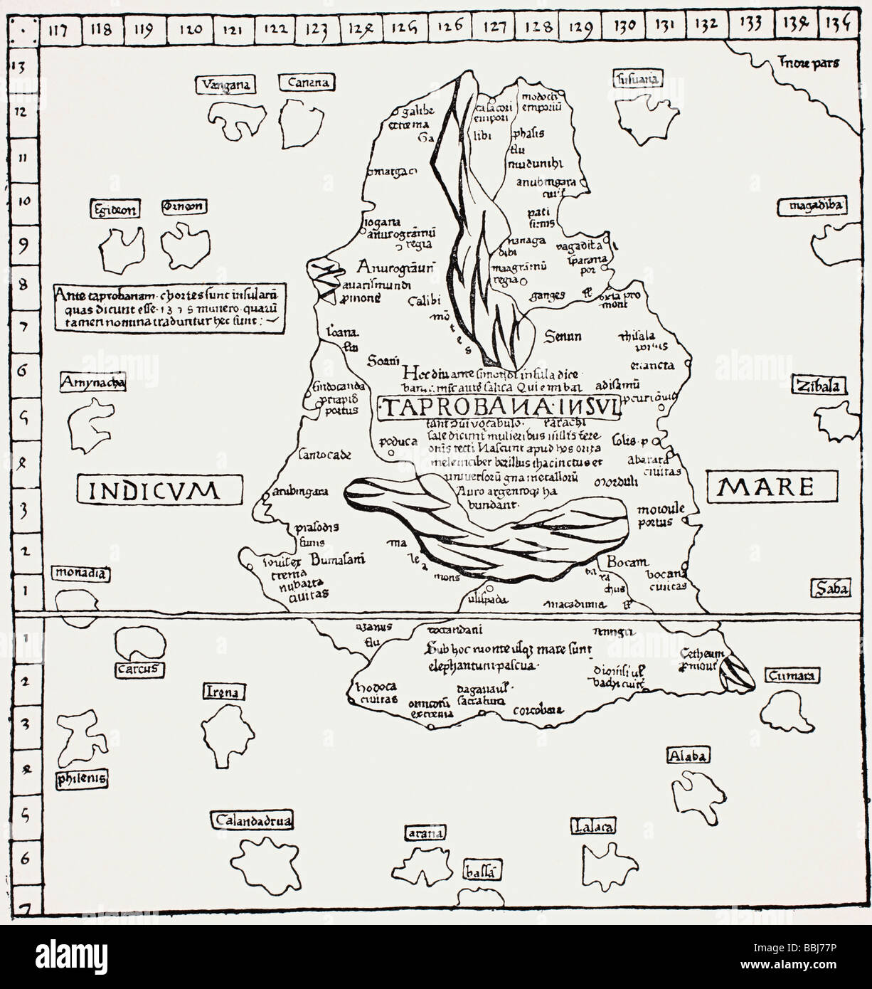 Plan de Taprobana île dans l'océan Indien Banque D'Images