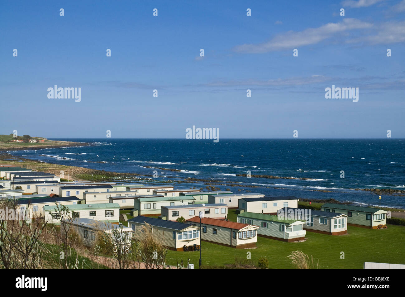 dh Firth of Forth CELLARDYKE FIFE Kilrenny Mill Caravan Park site caravanes statiques maison vacances maisons Ecosse angleterre camping royaume-uni Banque D'Images