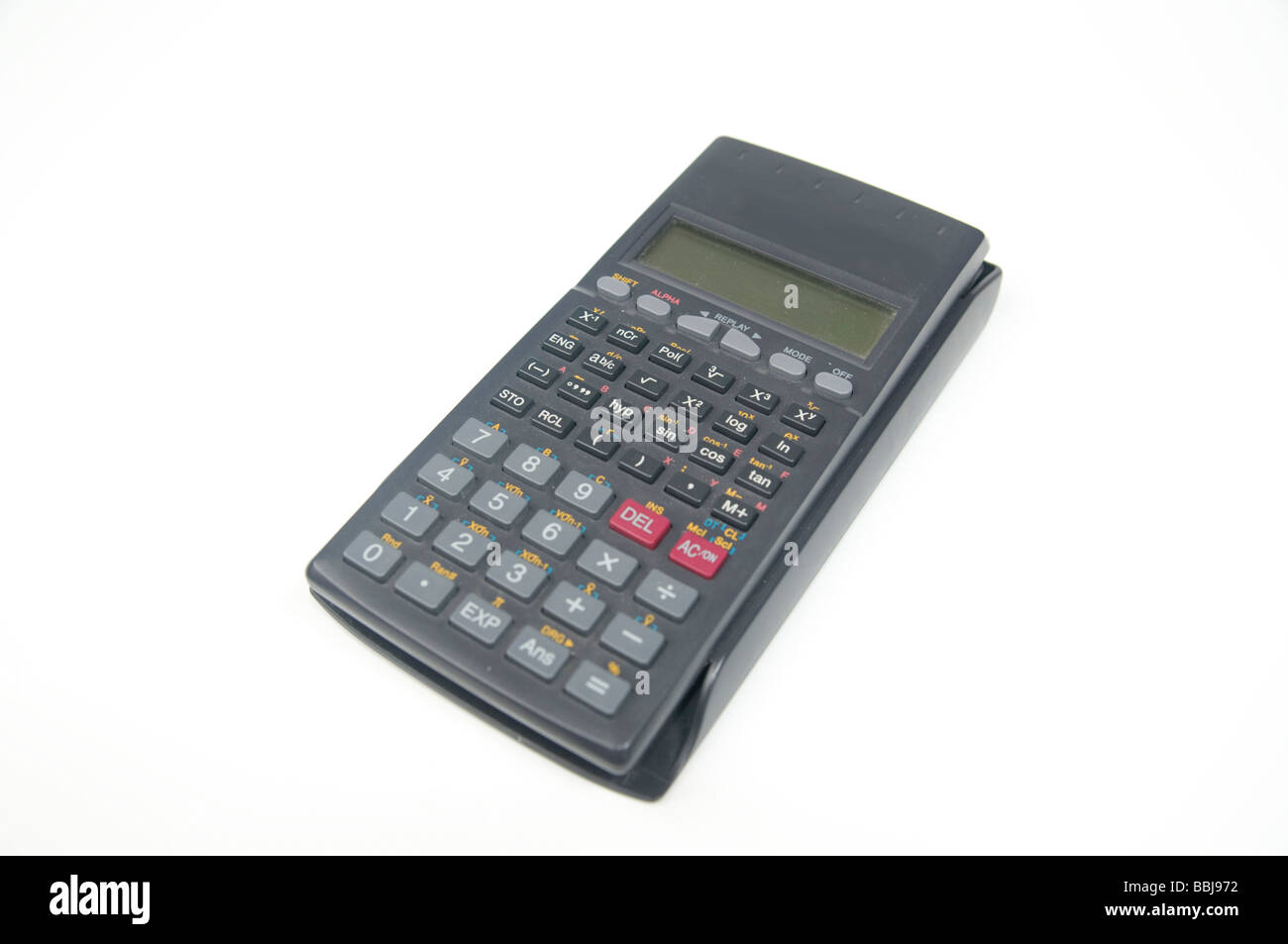 Décoration d'une calculatrice scientifique sur fond blanc Photo Stock -  Alamy