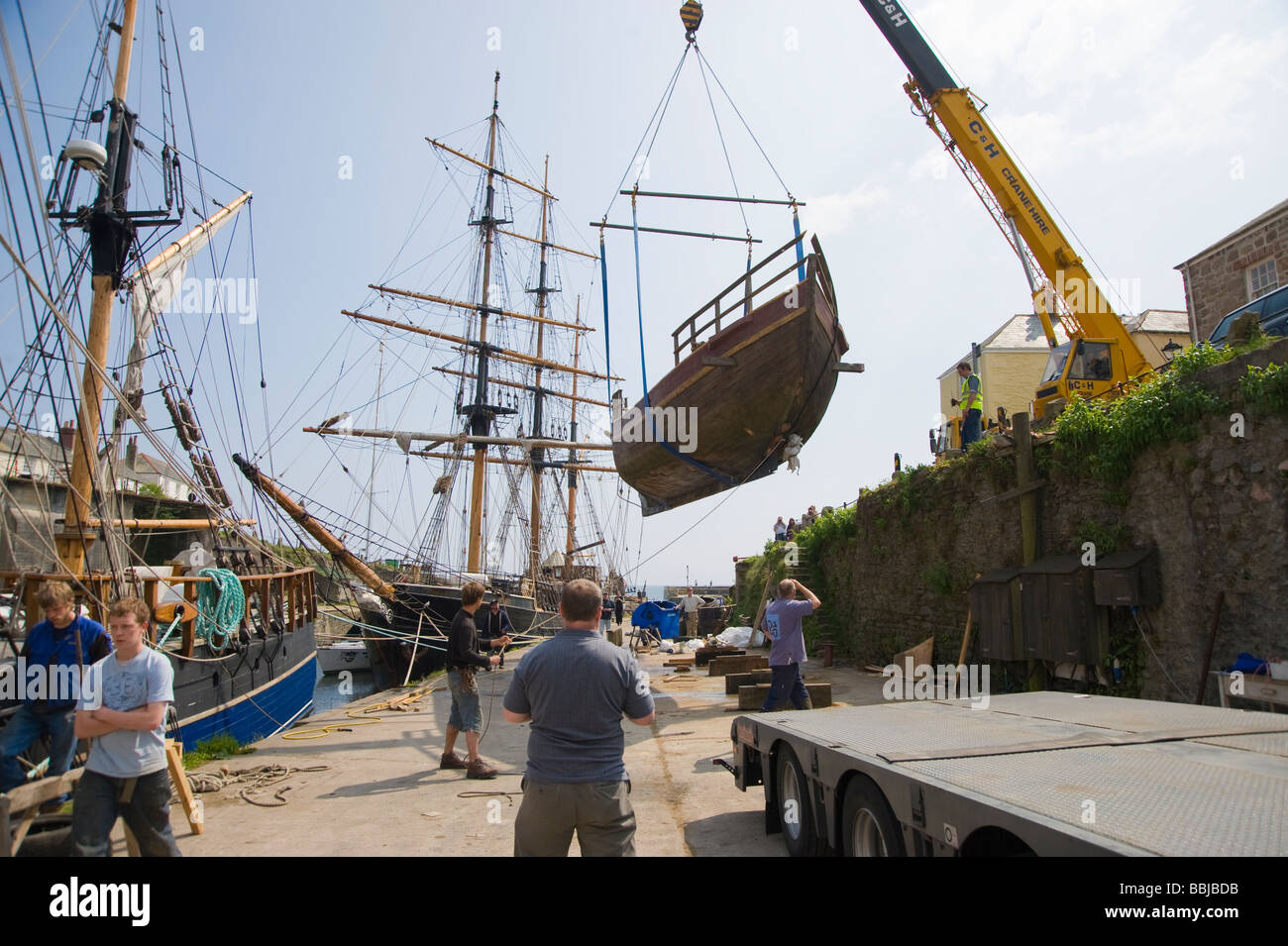 Réplique Le grec ancien bateau de pêche Banque D'Images