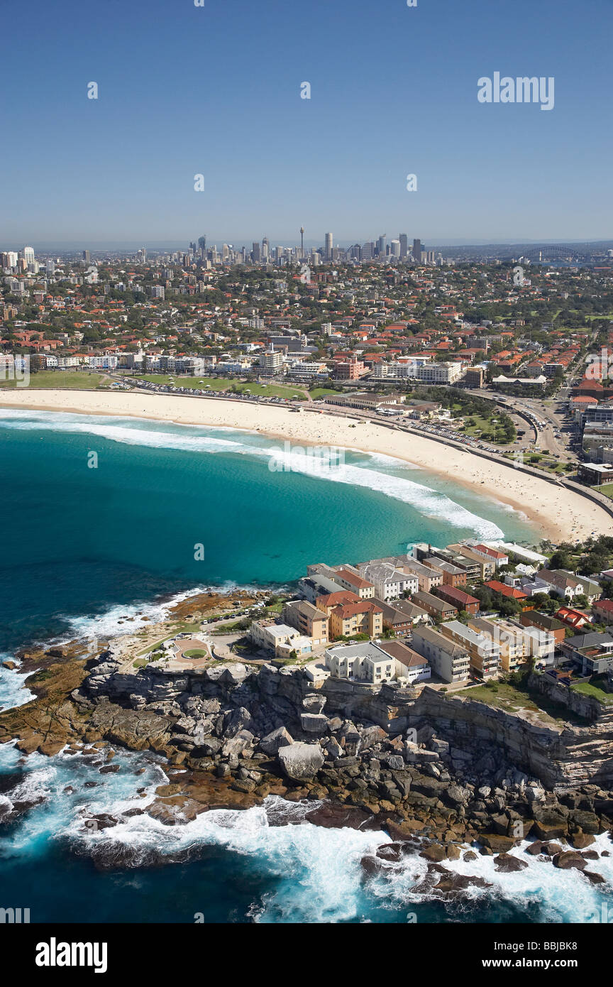 Bondi Beach Sydney New South Wales Australie aerial Banque D'Images