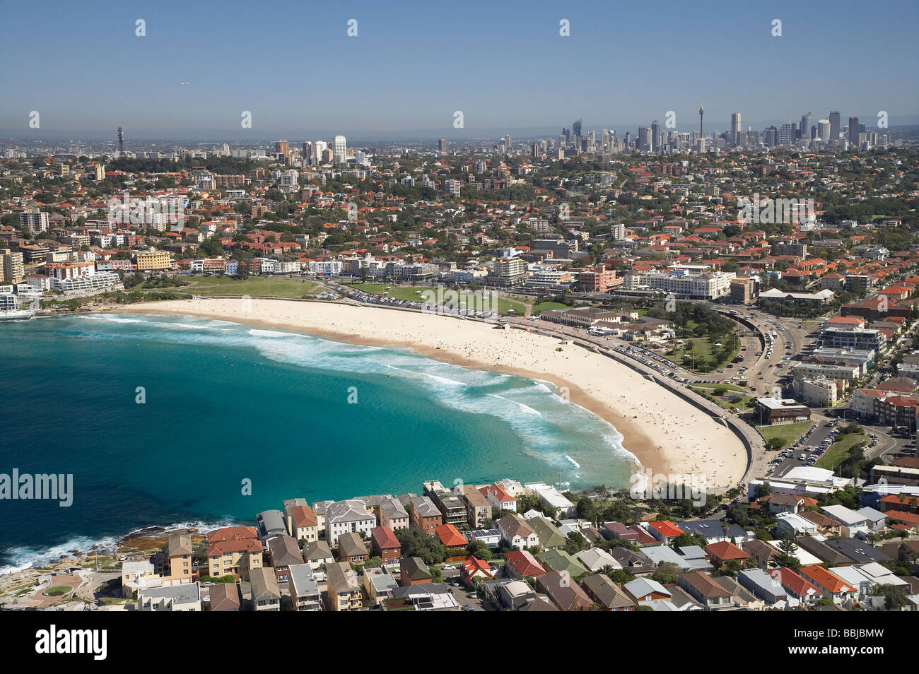Bondi Beach Sydney New South Wales Australie aerial Banque D'Images