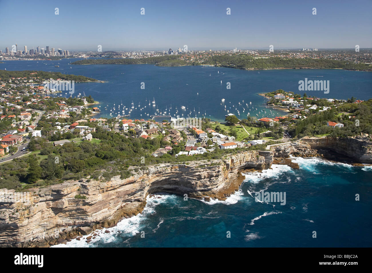 L'écart Watsons Bay et le port de Sydney Sydney New South Wales Australie aerial Banque D'Images
