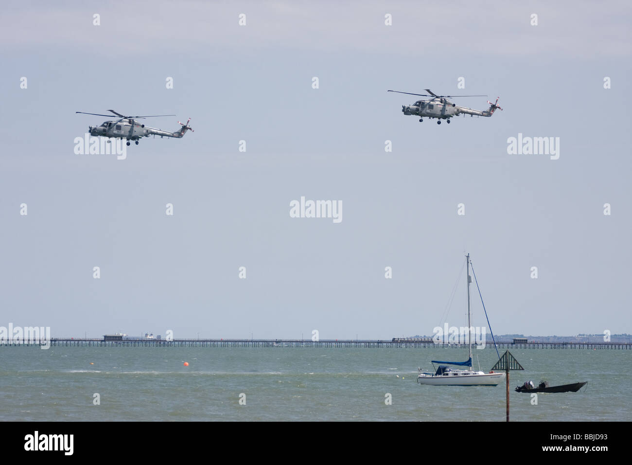 Raf multi role lynx hélicoptère volant southend lames airshow Angleterre Angleterre europe Banque D'Images