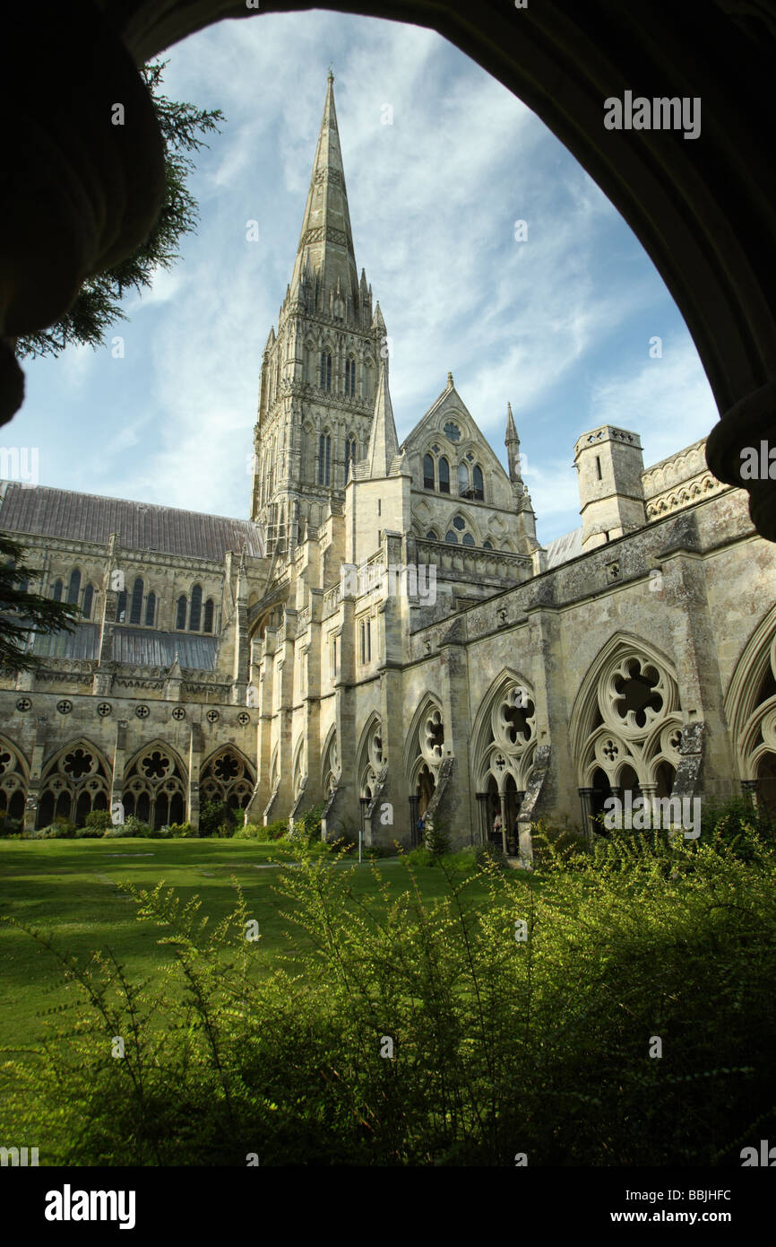 La cathédrale de Salisbury, Wiltshire, Angleterre Banque D'Images