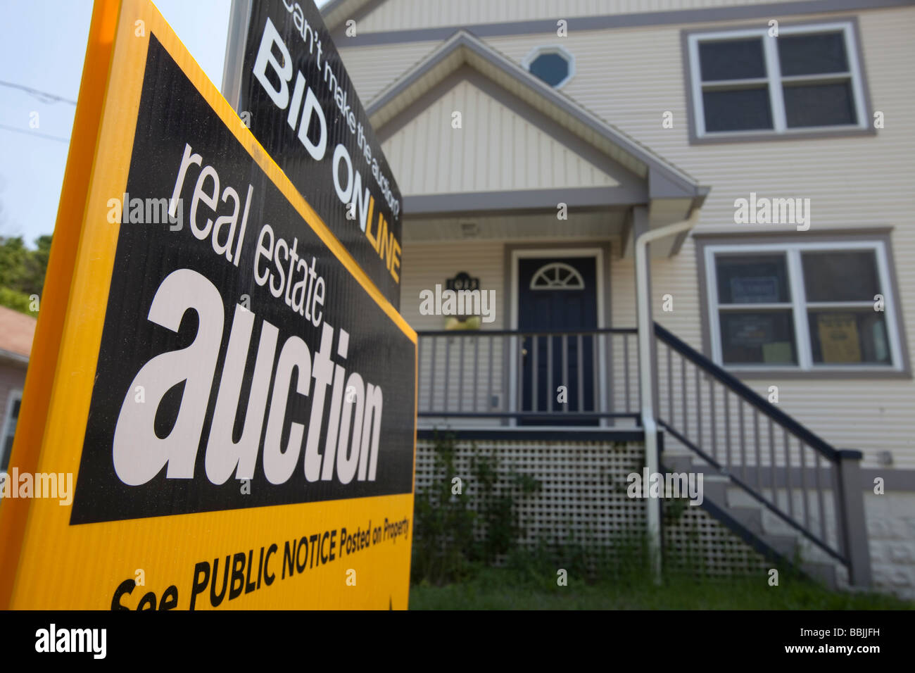 Lansing Michigan une maison vendue à une vente aux enchères immobilières Banque D'Images