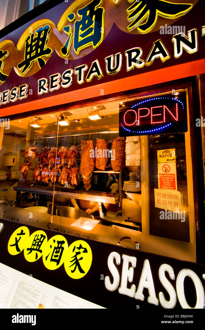 Restaurant chinois, Chinatown, Londres Banque D'Images