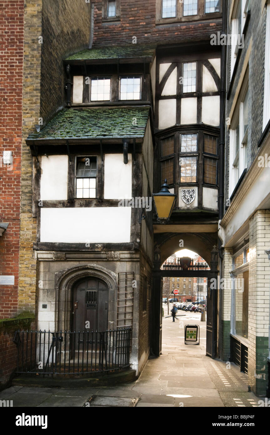 Maison de gardien à St Barthélemy le Grand, Smithfield, Londres, Angleterre Banque D'Images
