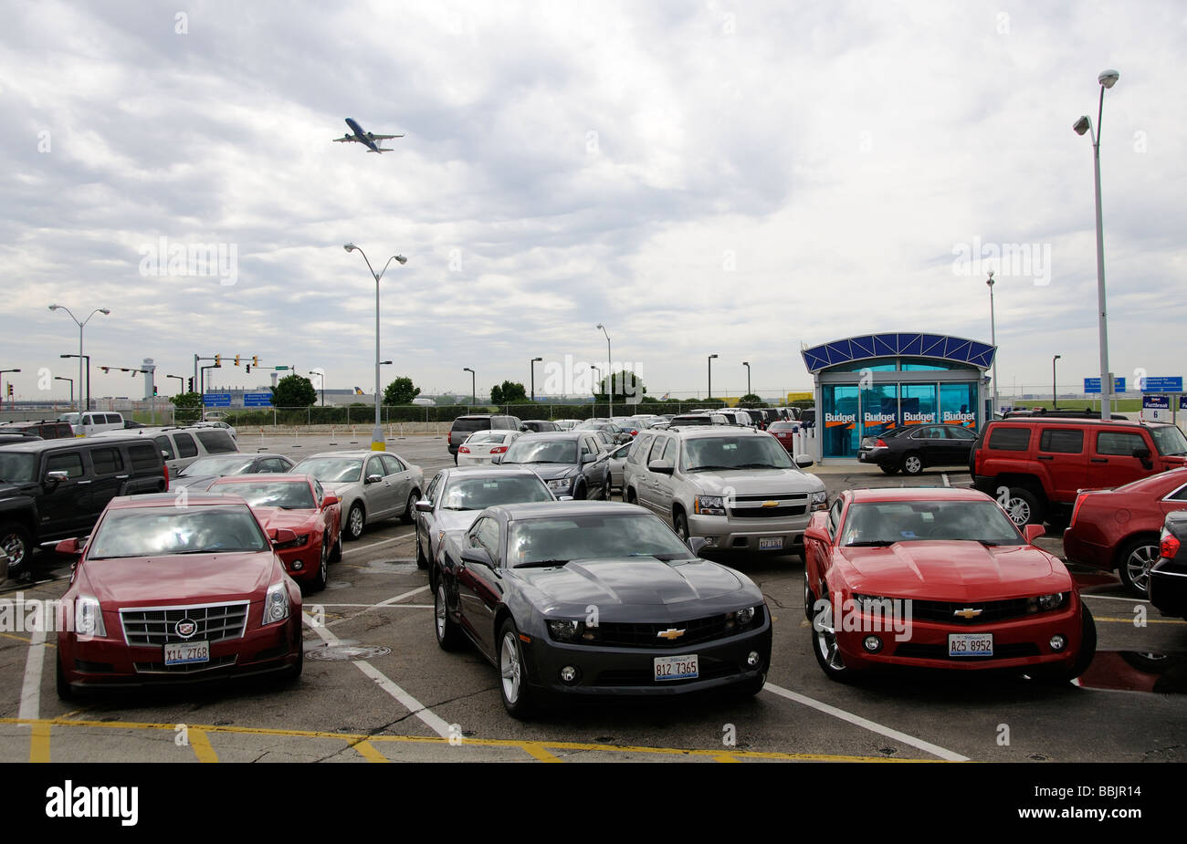 Location de voiture à l'Aéroport International de Chicago O Hare Illinois USA Banque D'Images