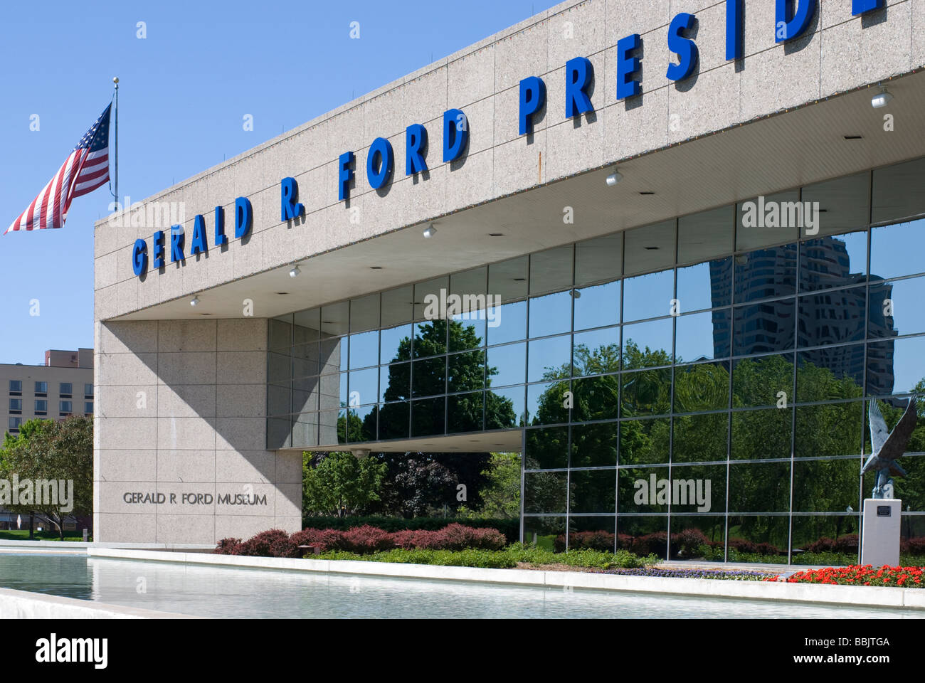 Gerald R. Ford Presidential Museum dans sa ville natale de Grand Rapids Michigan USA Gerald Ford a été 38e président des USA Banque D'Images