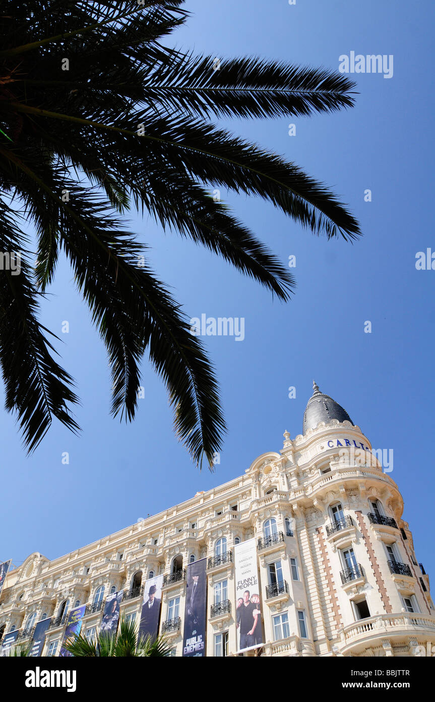 Le Palace Hôtel 'Carlton' ; l'un des hôtels appréciés par des célébrités à Cannes pendant le festival, à Cannes, France. Banque D'Images