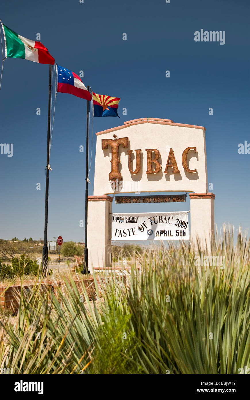 USA Arizona Tubac signe sur l'autoroute Banque D'Images