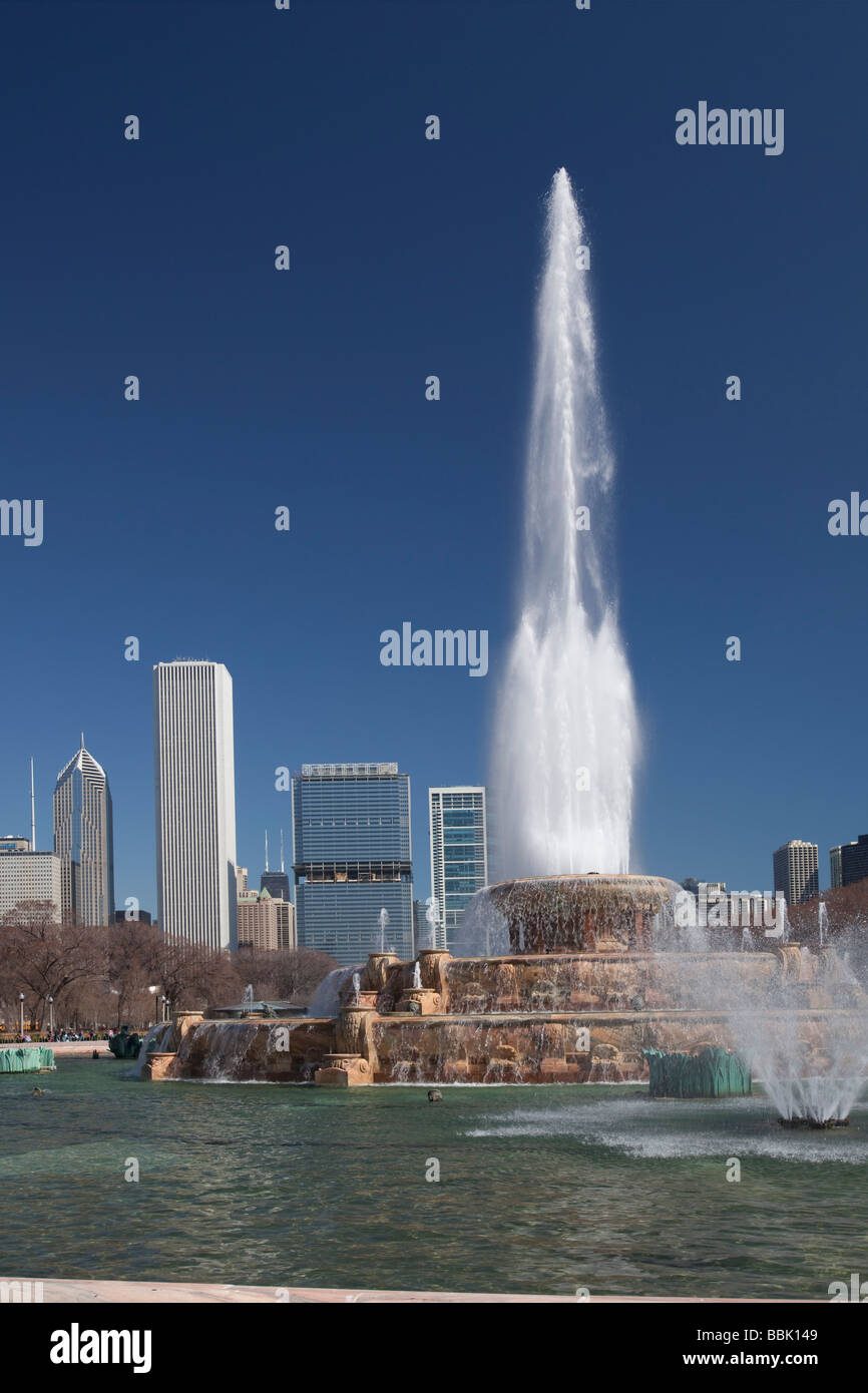 Chicago Illinois fontaine de Buckingham dans Grant Park Banque D'Images