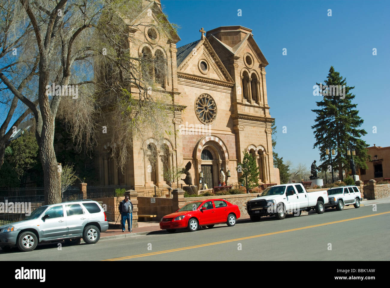 USA New Mexico Santa Fe Basilique de St François d'assise Banque D'Images