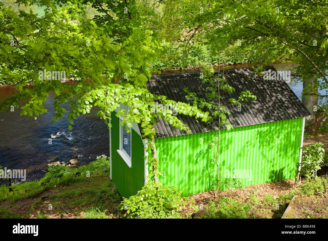 Cabane de pêche sur la rivière Verte, gagner, Ecosse Banque D'Images