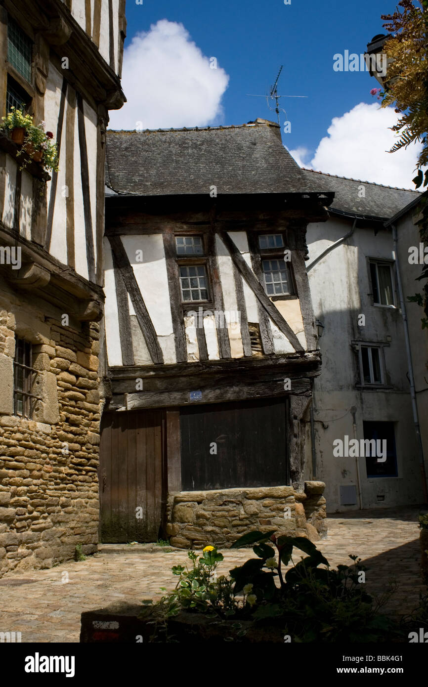 L'architecture en bois Quimperle, France. Banque D'Images
