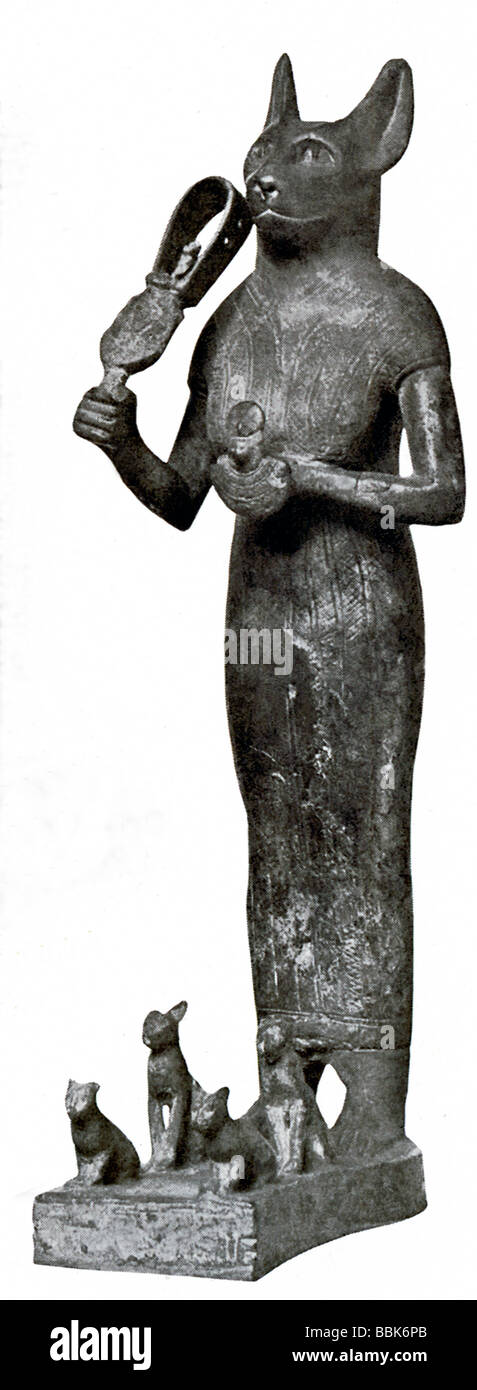 Cat-Goddess égyptienne Bastet Banque D'Images