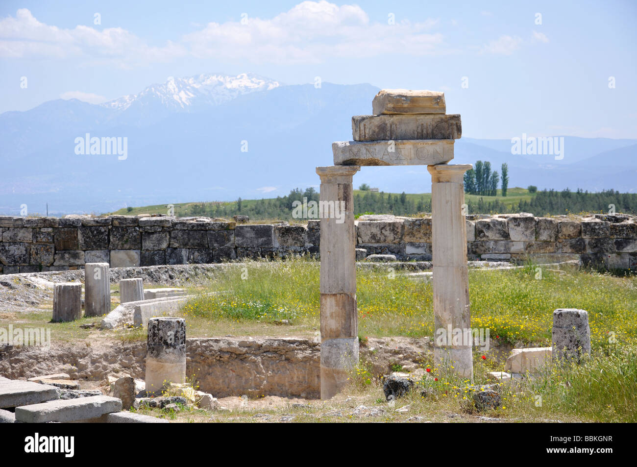 Ruines basiliques du vie siècle, Hiérapolis, province de Denizli, République de Türkiye Banque D'Images