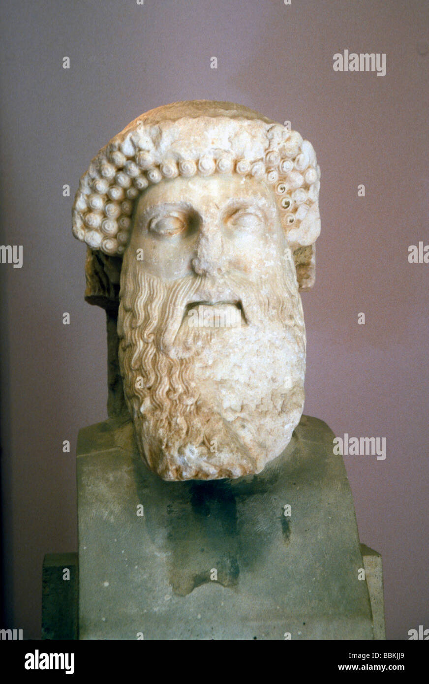 Buste Déesse Athéna Minerve – Sculpture Marbre Moulé, 37cm