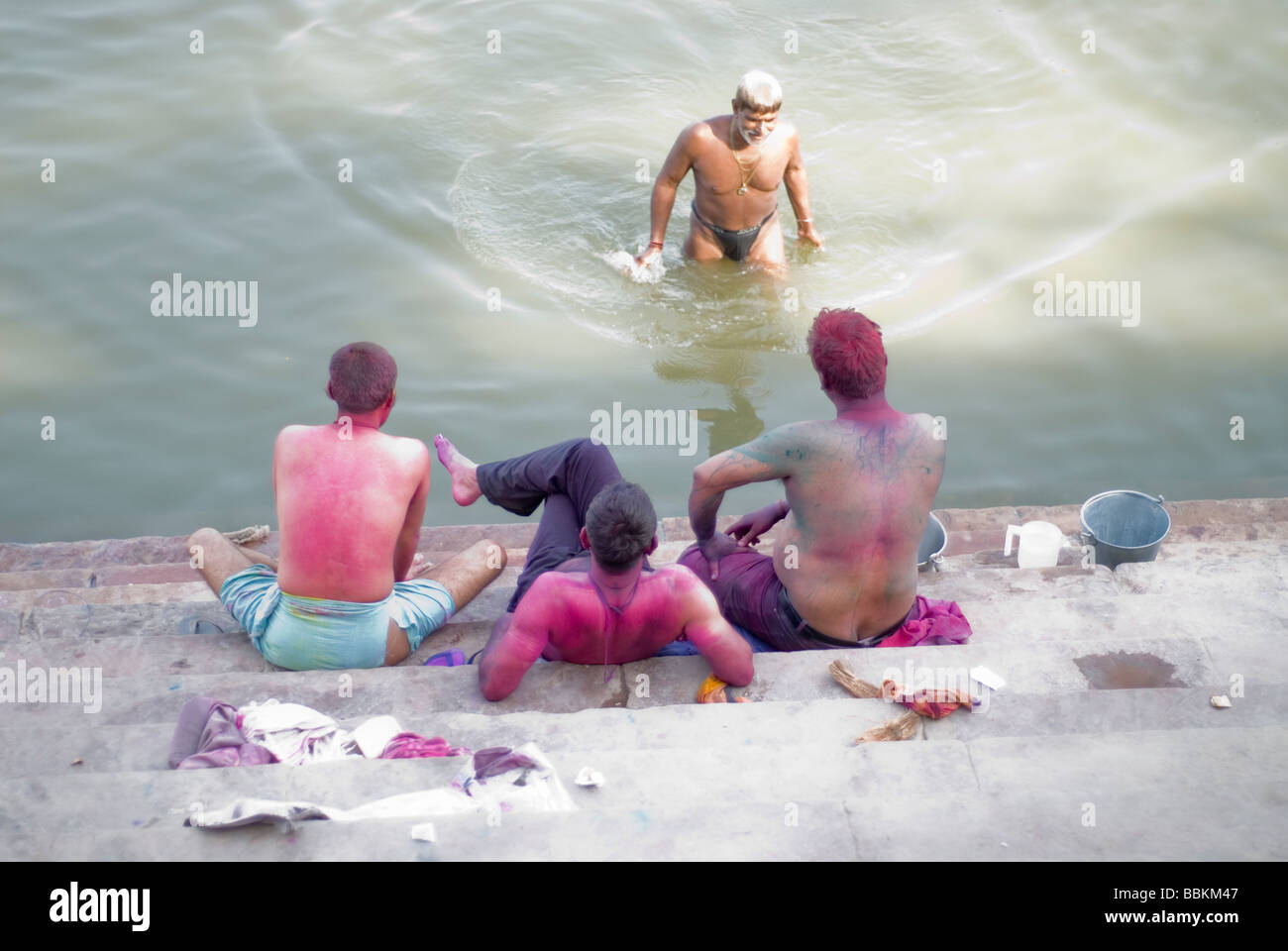 Festival Holi (nouvel an indien) - fête des couleurs, et l'indien favori de vacances. Banque D'Images